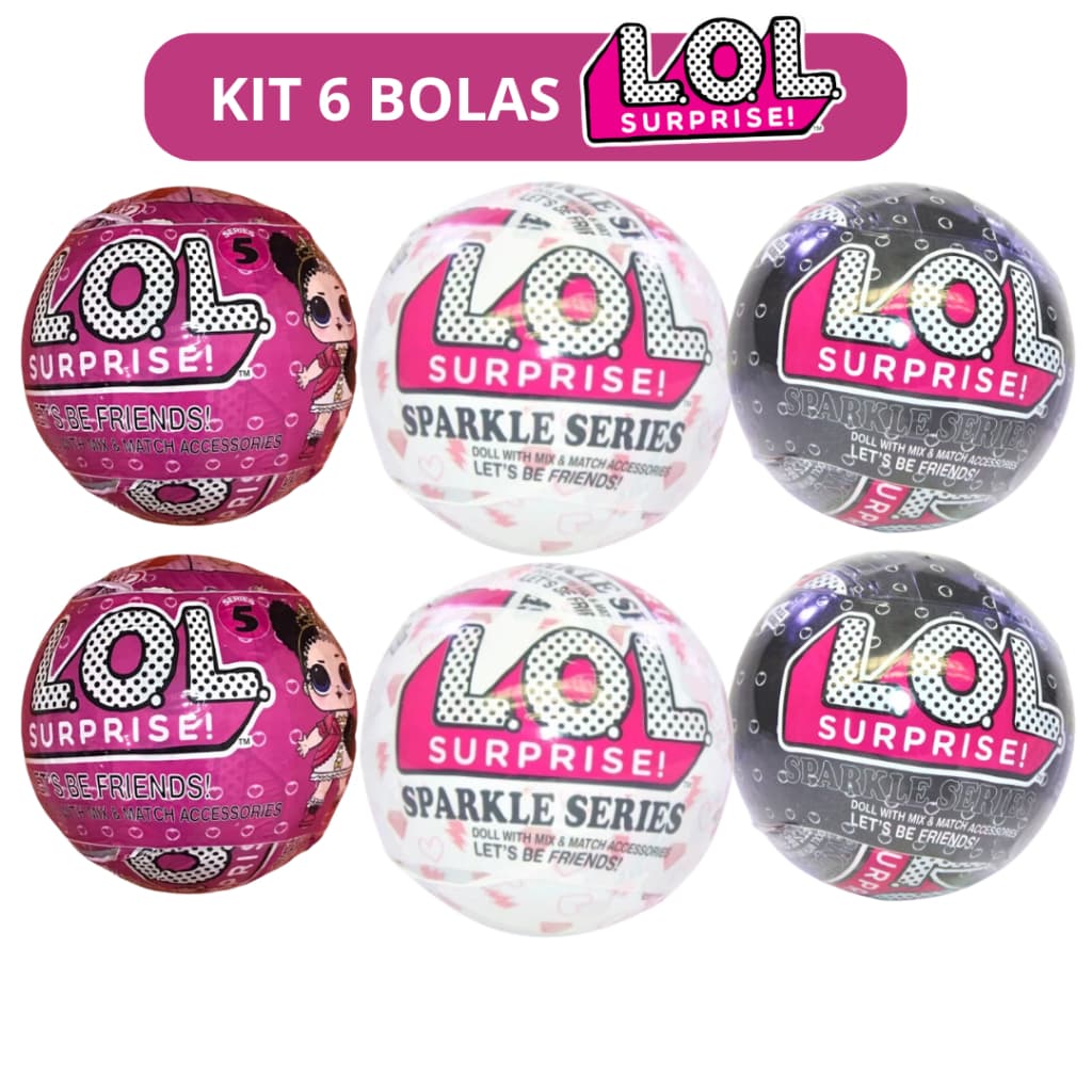 Kit com 6 Bolas LOL Surprise – Série Especial - Lol Sem Acessórios