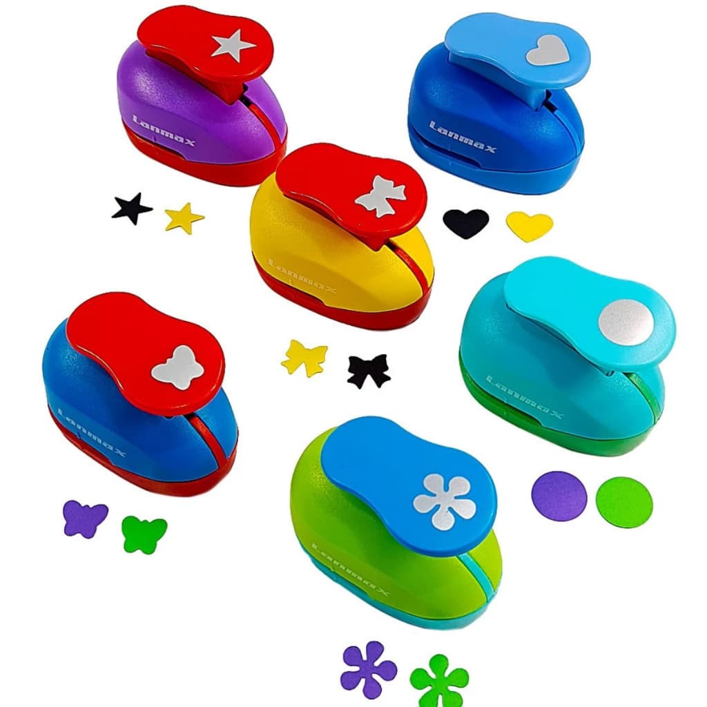 Furador Papel e Eva 16MM Colorido - Modelos Borboleta/Coração/Circulo/Estrela/Flor/Laço - Lanmax