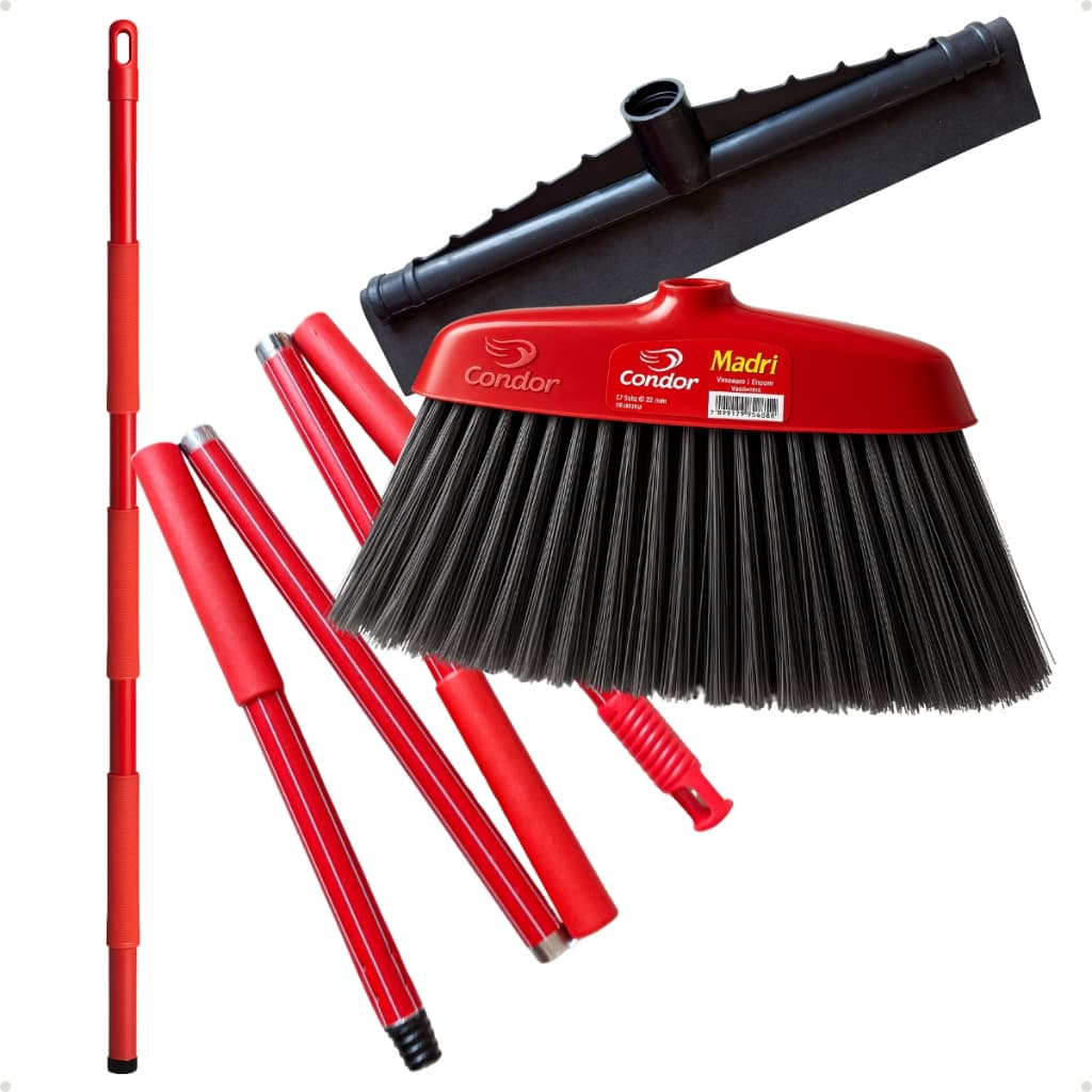 Vassoura Para Acampamento Compacta Com Cabo Dobrável  Stand Flex Limpeza Casa