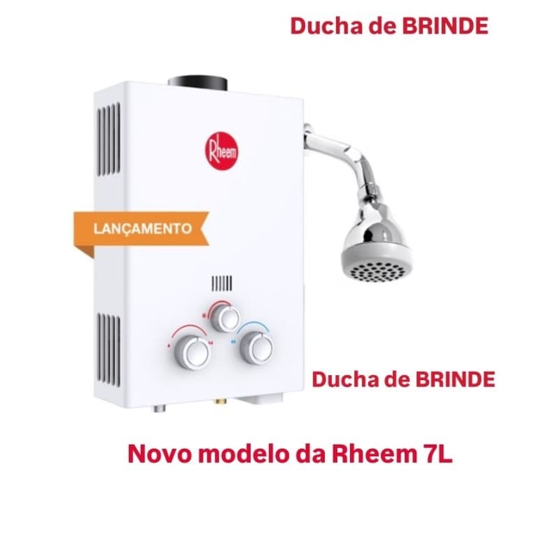 Aquecedor De Água A Gás Rheem 7 Litros GLP(ESTE AQUECEDOR É PARA GÁS DE BOTIJÃO/ OU CILINDRO)