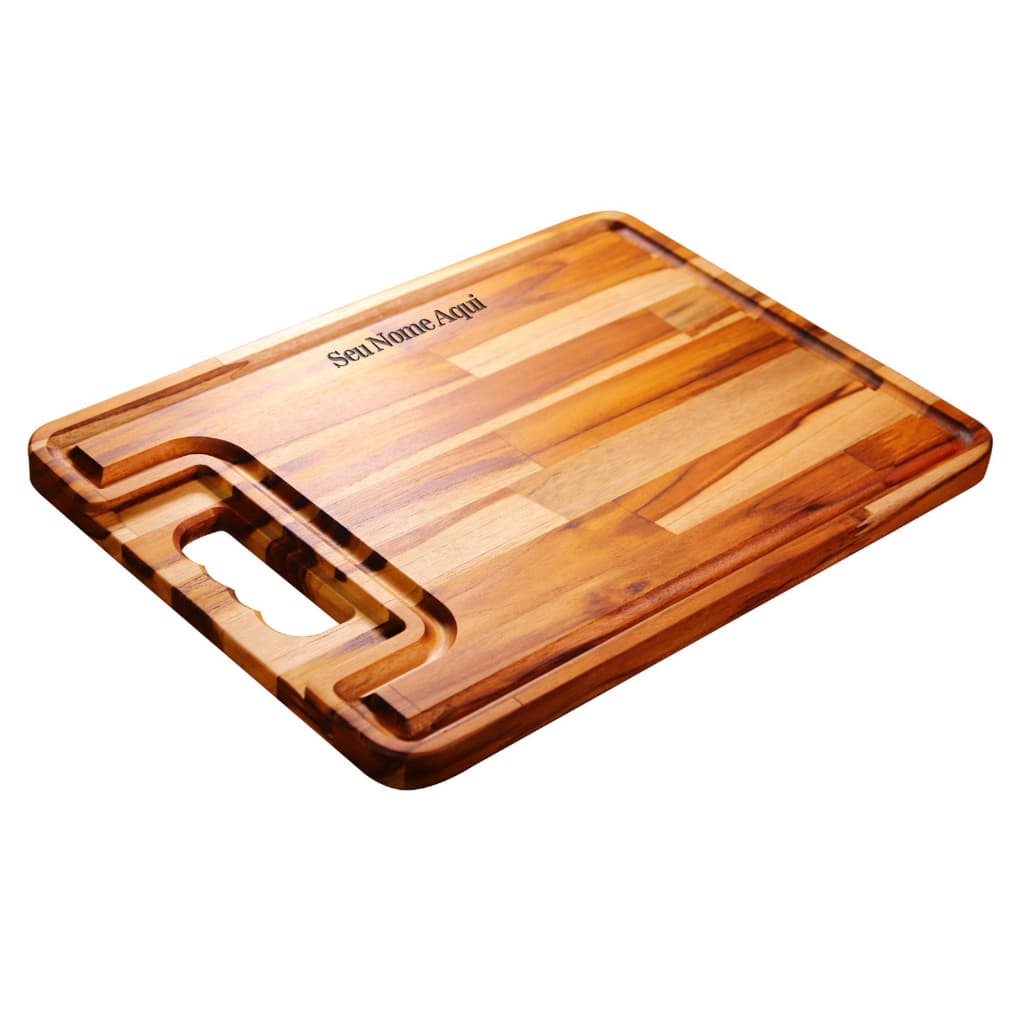 Tabua Corte Carne Churrasco Legumes Servir Madeira Moderna Personalizada com nome