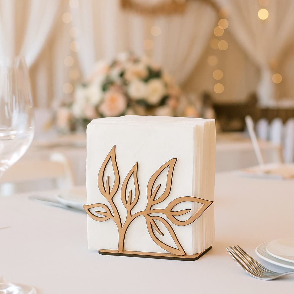 Kit 20 Lindos Porta Guardanapo Floral Decoração Festa Casamento em Madeira MDF