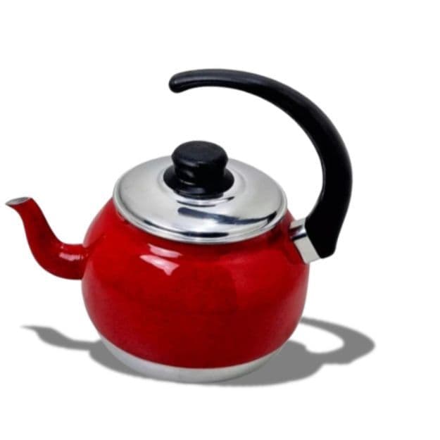 Chaleira Alumínio 2 Litros Vermelha Polida Azul Rosa Preta Amarelo Vermelho Preta Craqueada Alumínio