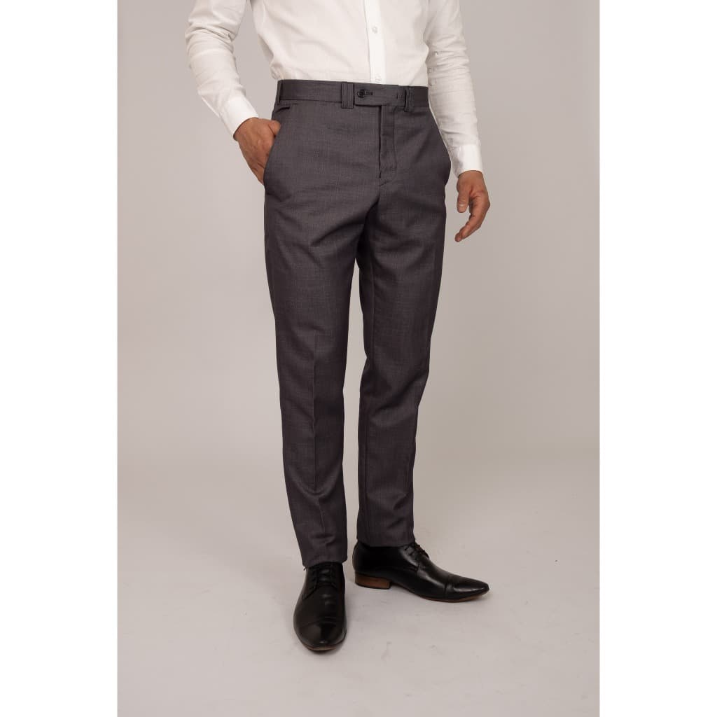 Calça Social Masculina Alfaiataria Slim GrafiteTecido Poliviscose com textura mescla