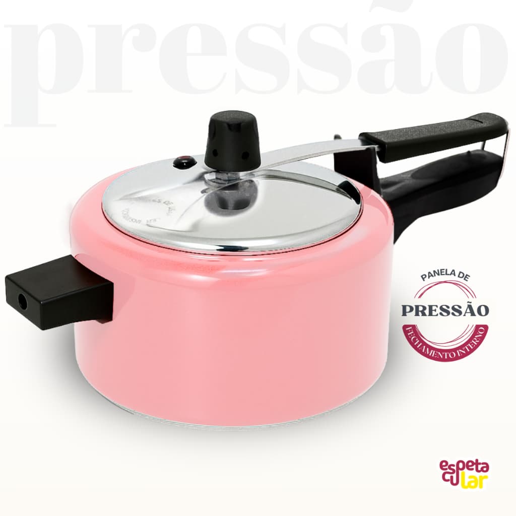 Panela De Pressão 2,5 Litros Pequenas Porções Coloridas Vermelha Rosa Preta Cozinha Cozimento