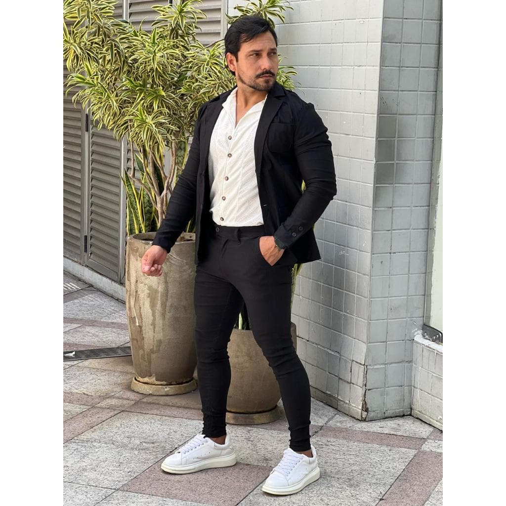 conjunto alfaiataria blazer + calça masculino