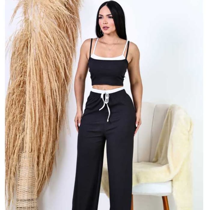 Conjunto Feminino Bicolor com Alça | Moda Estilo Casual e Elegante