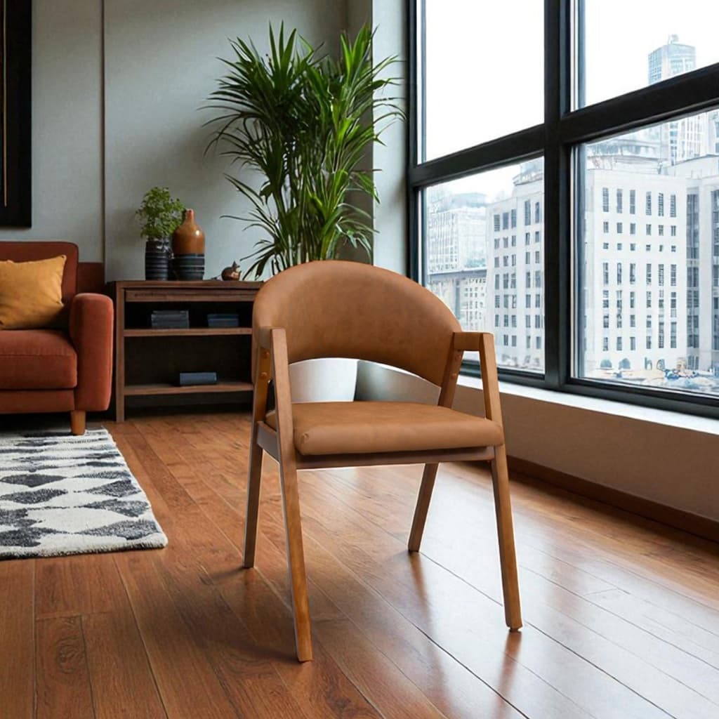 Cadeira para Mesa de Jantar Luiza Alta Qualidade Corino Rústico Caramelo