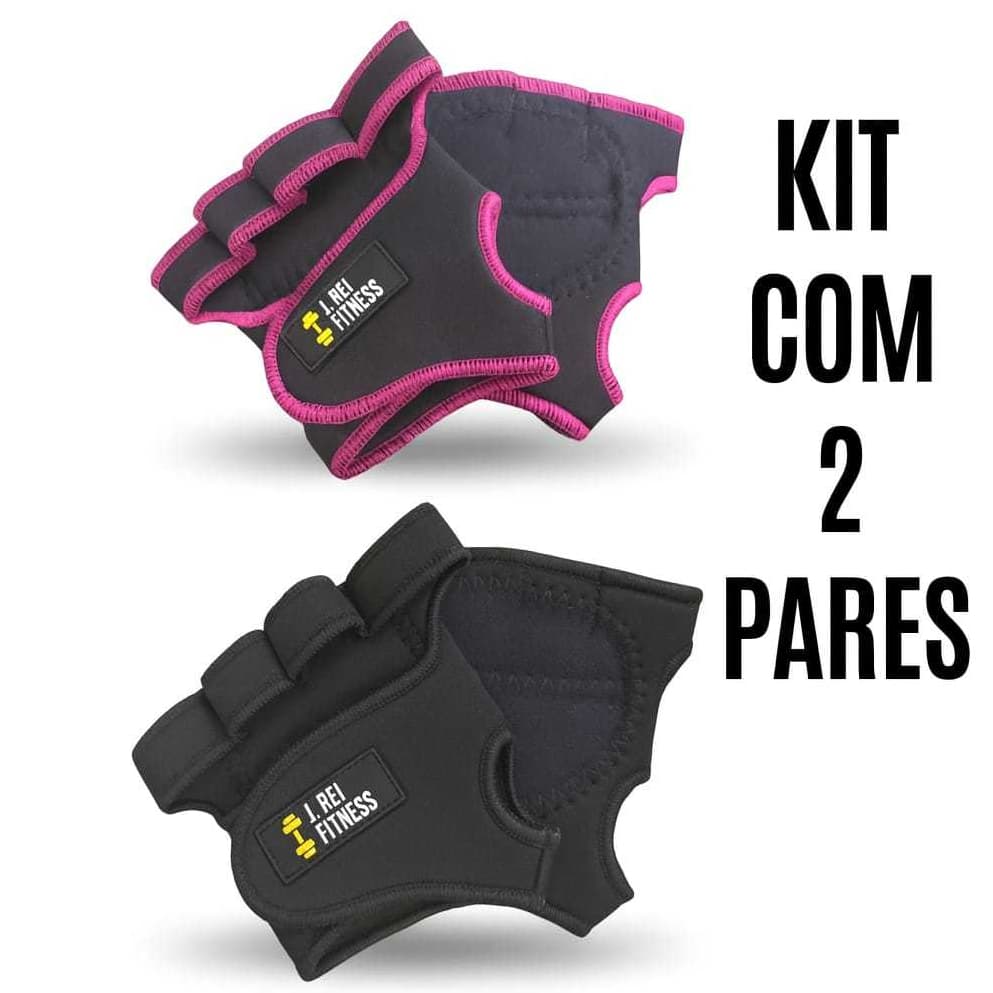 Kit 2 Pares de Luva Fitness Meio Dedo Para Levantamento de Peso Antiderrapante Para Academia Musculação Crossfit Unissex