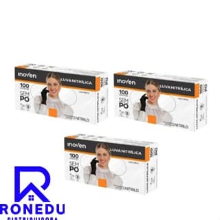 Kit 1,2,3 Caixas Luvas Nitrilicas Pretas Inoven Descartável Sem Pó Caixa com 100 Unidades
