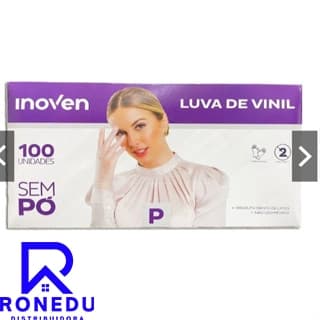 Kit 1,2,3 Caixas Luvas de Vinil Inoven 100 Unidades Transparente com Pó Sem Po Descartável