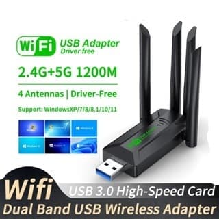 Adaptador Wifi com 4 Antenas wireless ate 1200mbps alta velocidade usb 3.0.