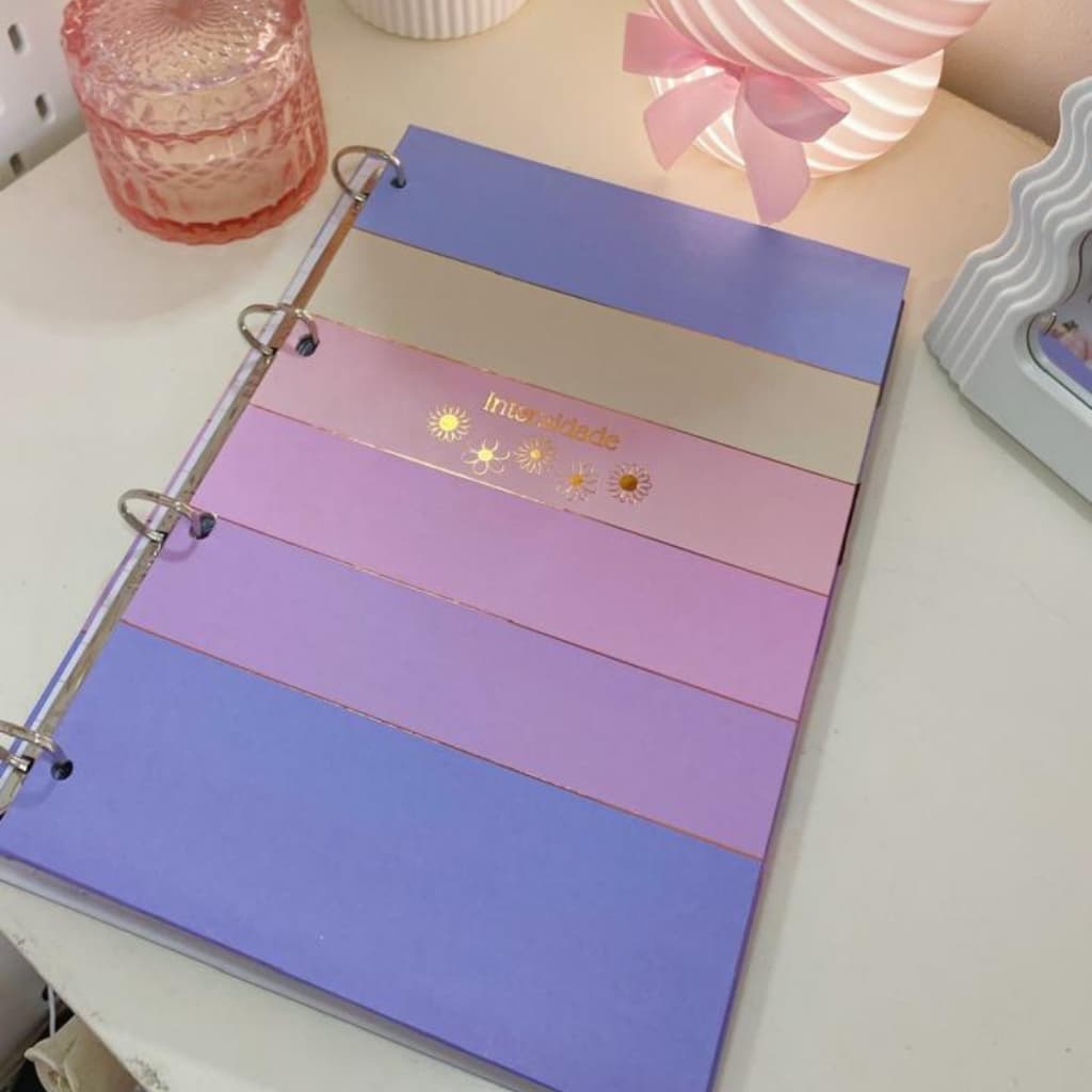 Caderno Escolar Tamanho Universitário Argolado  - Fichário Universitário - 80 Folhas brancas pautadas 90 gramas