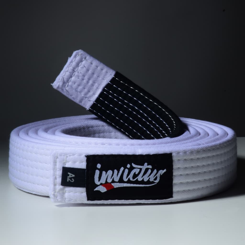 Faixa de Jiu Jitsu Branca com Ponteira Preta Adulto ou Infantil Envio Imediato