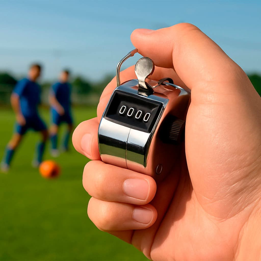 Contador manual mecanico prateado contagem estoque numerico esportes controle de unidades Pratico