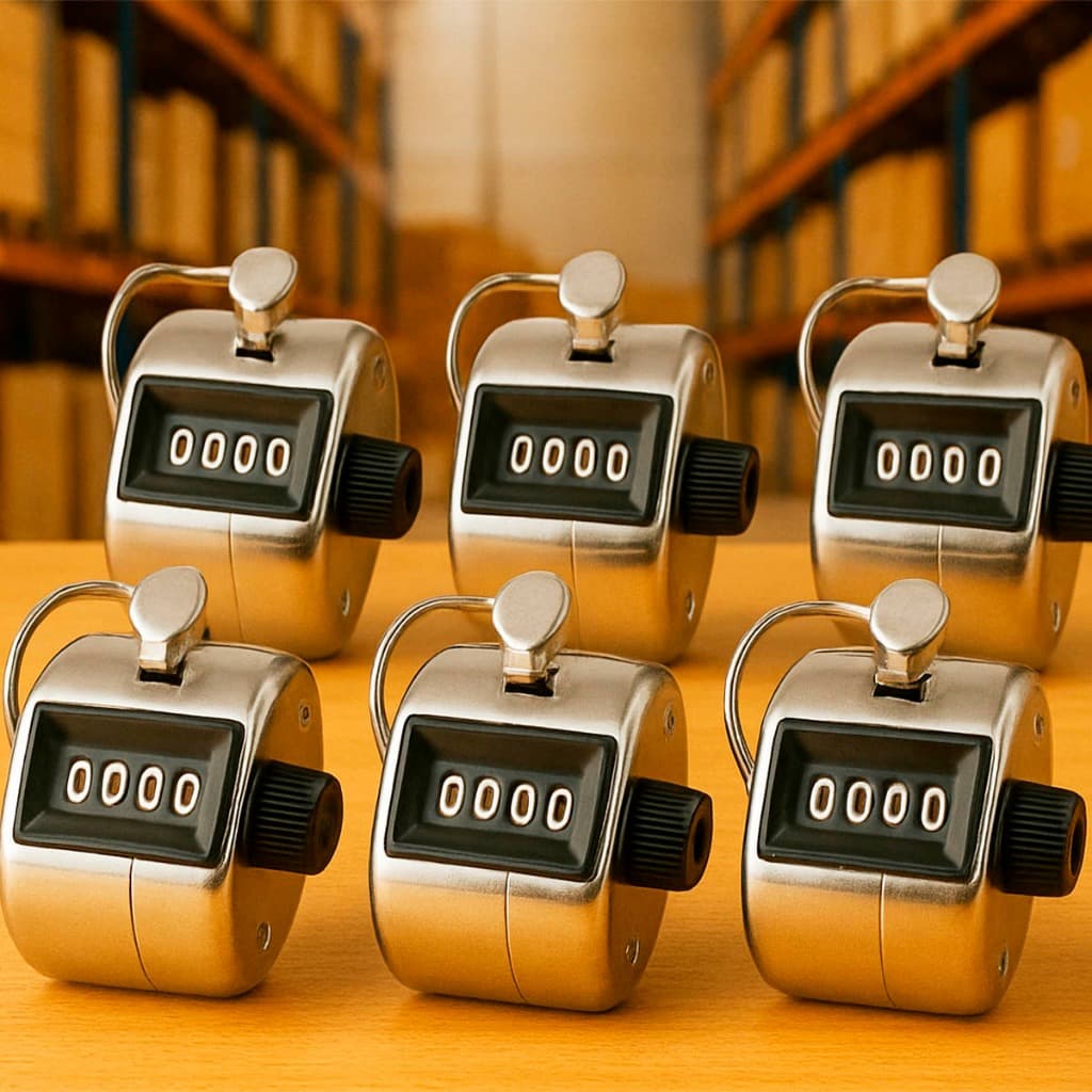 Kit 6 Contador Manual Mecânico 4 Dígitos Analógico Numérico Pratico Controle de estoque esportes