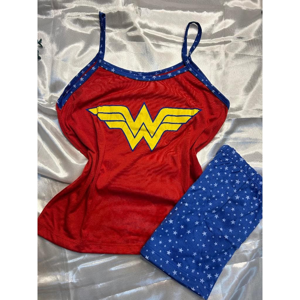 Baby Doll Alcinha Pijama Feminino Adulto Estampado Personagens Verão Virgínia