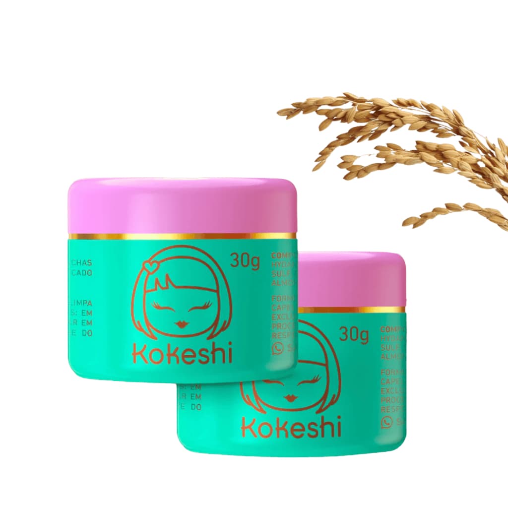 Super Kit 2 Creme Facial Pele de Porcelana Kokeshi Milagre do arroz 30g