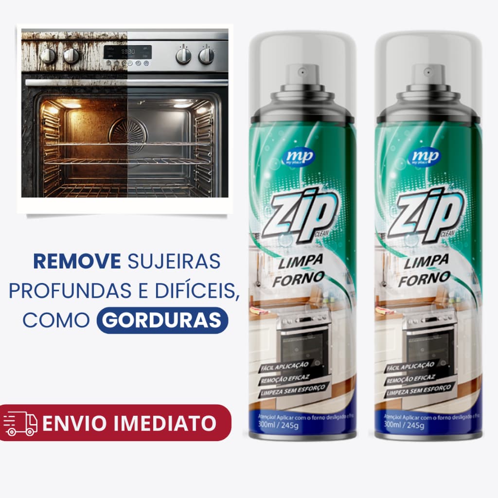 Espuma Limpa Forno Fogão Panela Remove Gorduras Spray Zip 300ml My Place