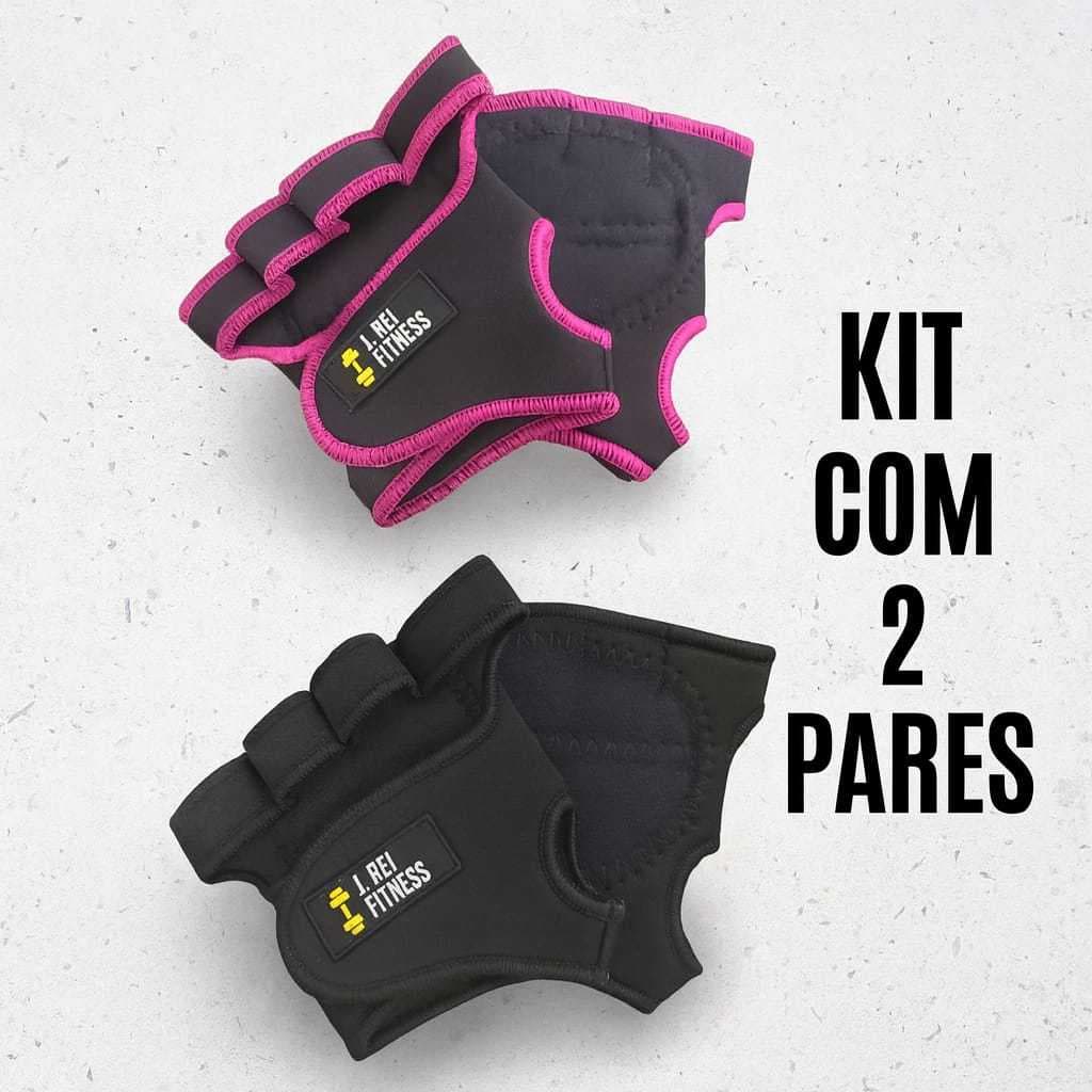 Luva Feminina 2 Pares Meio Dedo Para Levantamento de Peso Antiderrapante Para Academia Musculação Masculina