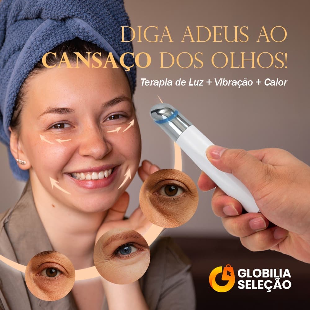 Dispositivo de beleza para olhos e lábios vibração  terapia de luz vermelha e azul massagem termomagnética