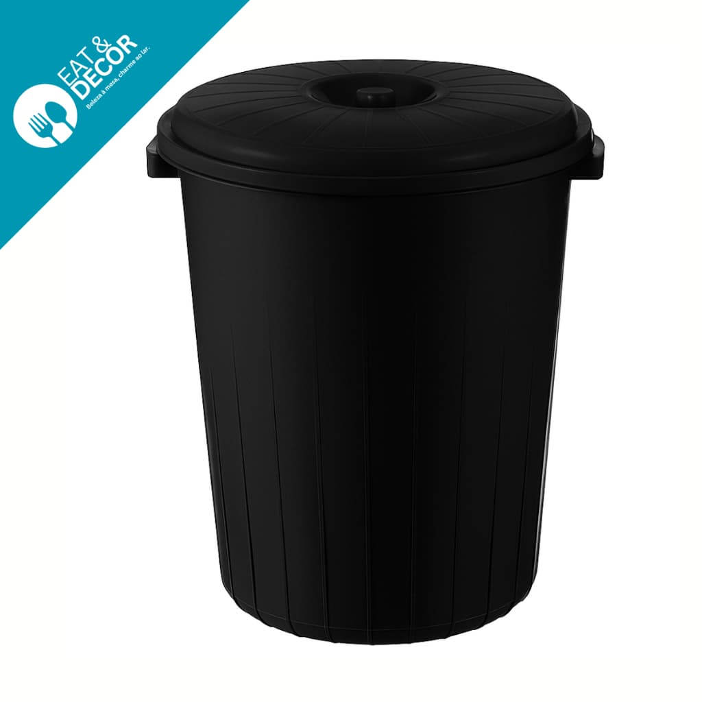 Lixeira Grande De 95L Com Tampa Cesto De Lixo Organizadora Para Areas Externas E Internas