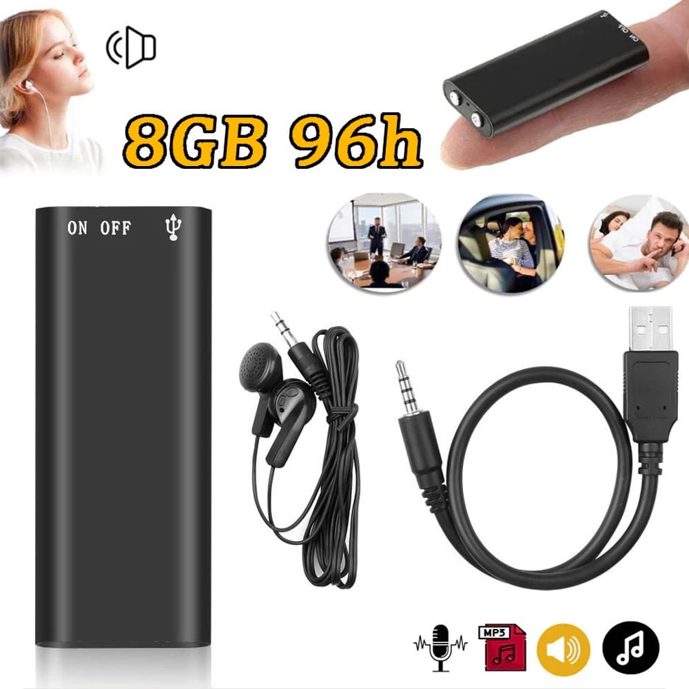 8G Micro Mini Gravador Digital MP3 Gravador De Voz Pode Monitorar 96h