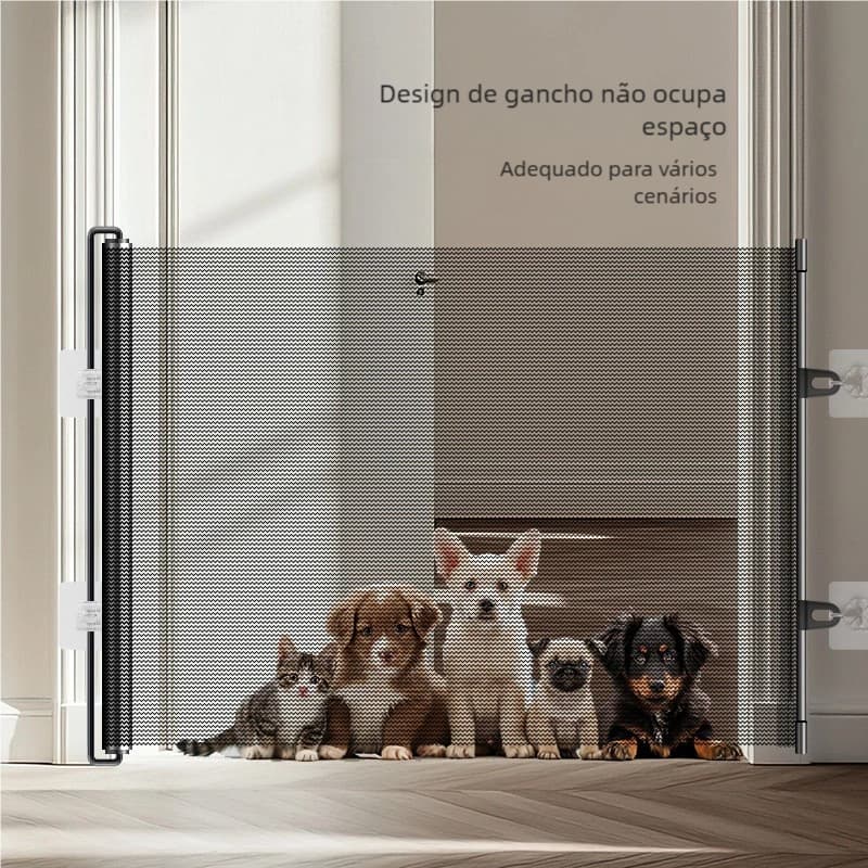 Tutores de pets, não percam! Portão telescópico para pets, separador anti-pulo de confiança total, funciona para gatos