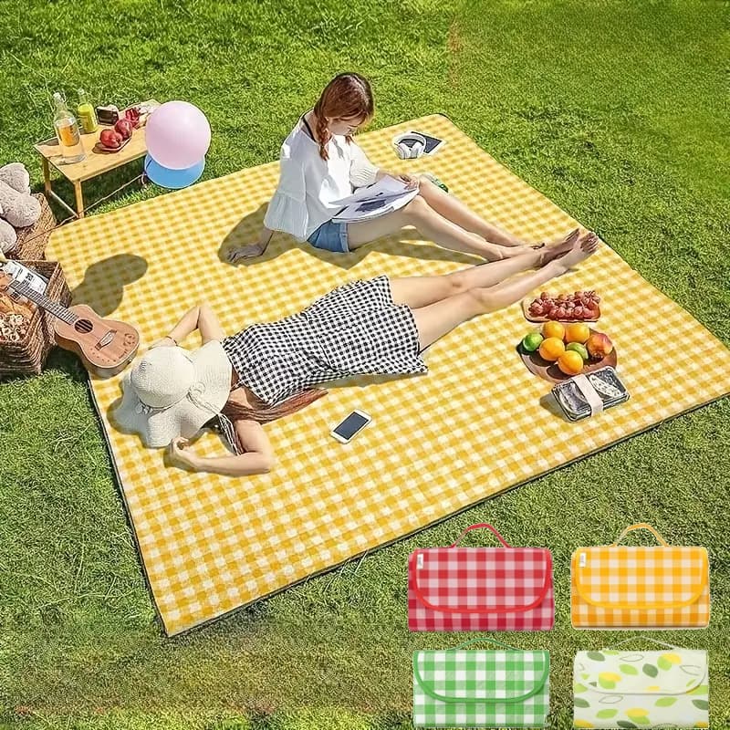 Tapete Piquenique Portátil Dobrável Impermeavel À Prova De Umidade Prático Fácil Transporte Para Praia Camping