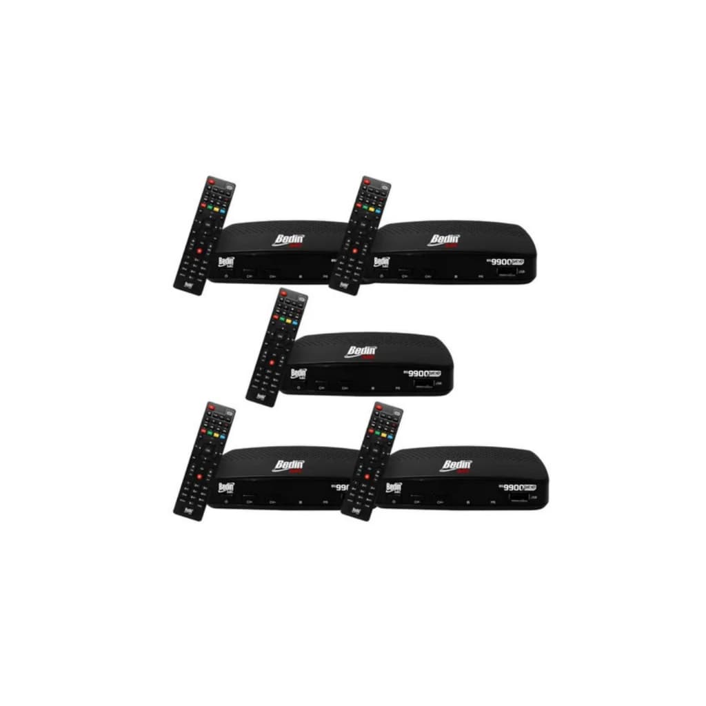 Kit 5 Receptores Fullhd Sathd Regionalizado Bs9900 Bedin Preto