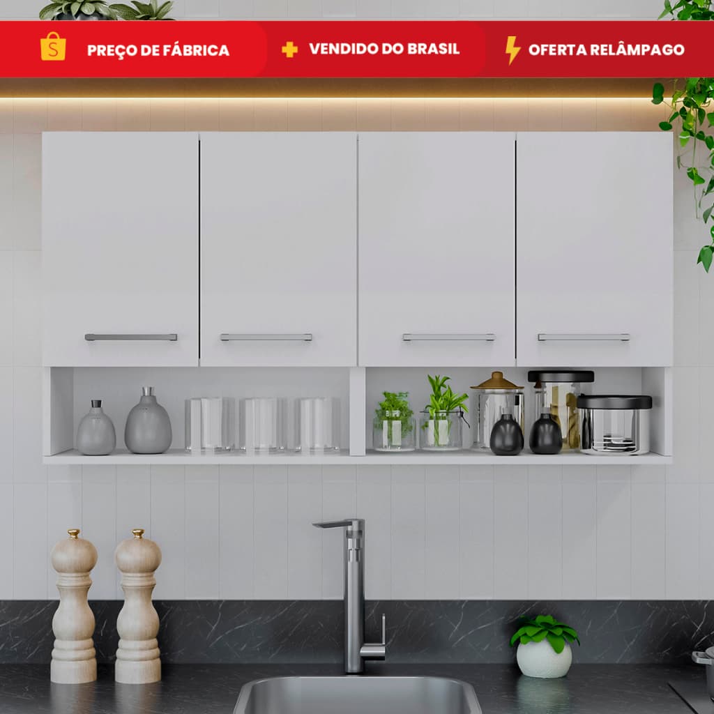 Armário de Cozinha Compacta 2-3-4 Portas Monte sua Cozinha Modular - Móveis Bonatto OFERTA RELAMPAGO