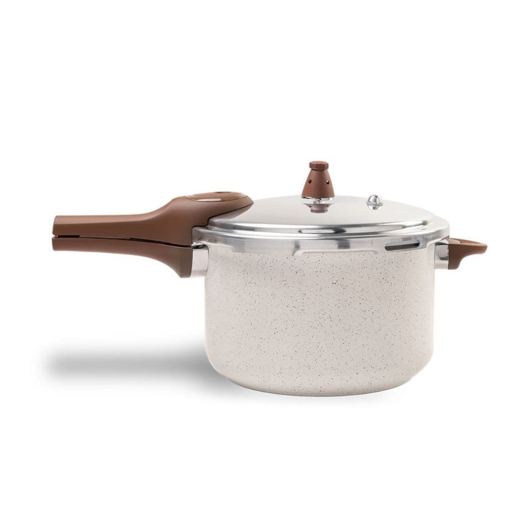 Panela de Pressão 6.8l Brinox Ceramic Life Pressure com Fundo de Indução 24 cm Vanilla