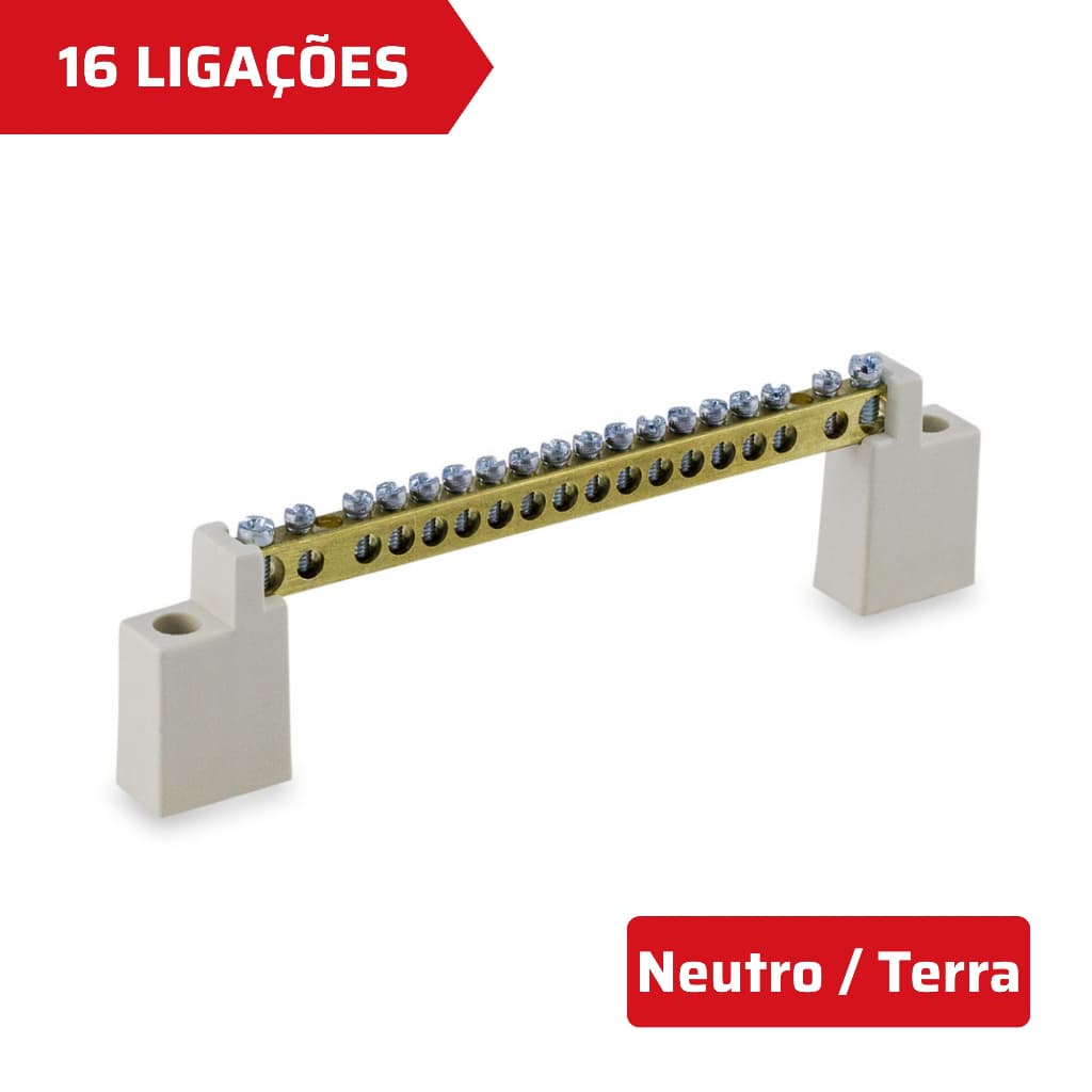 Barramento Neutro-Terra 16 Ligações Force Line