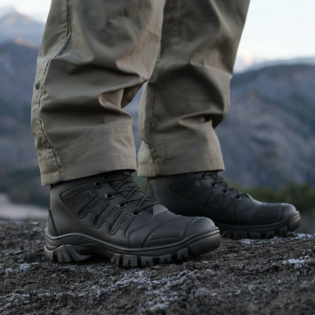 Bota Adventure Coturno Militar Motoqueiro Casual Sola Blaqueada Confortável