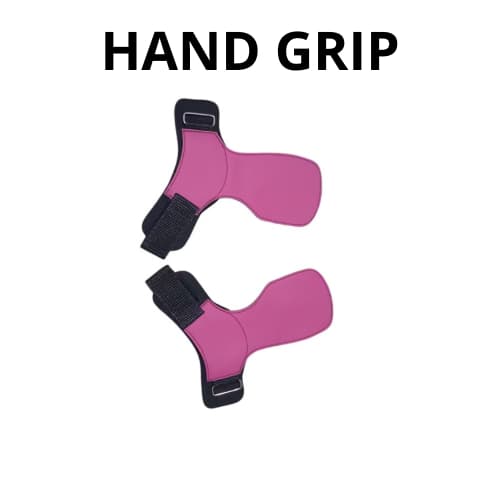 Luva Hand Grip Rosa Couro Sintético Premium sem furo com Neoprene para Crossfit e Academia