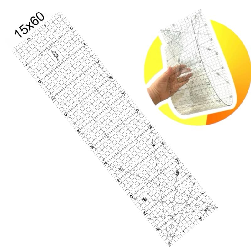 Régua  Flexível  Para Patchwork Scrapbook Costura em Geral 15x60, 15x30, 05x60 costura papelaria