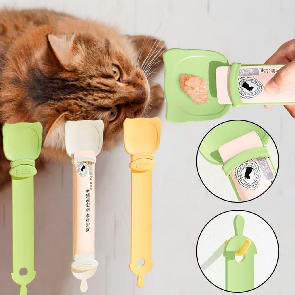 Colher Espremedoura de Sachê Para Gatos Espatula Inteligente - ELOO PET