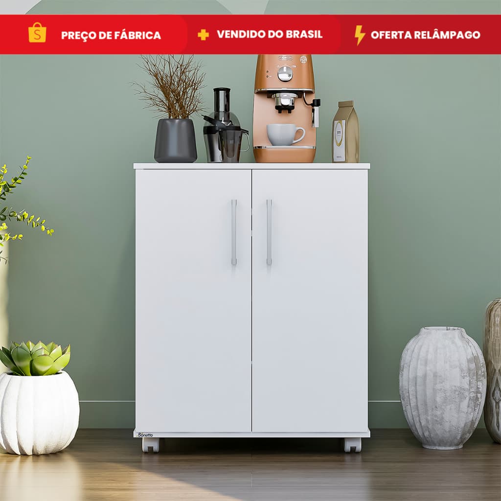 Armário Multiuso Sapateira Para Escritório Cozinha Lavanderia 2 Portas Bonatto