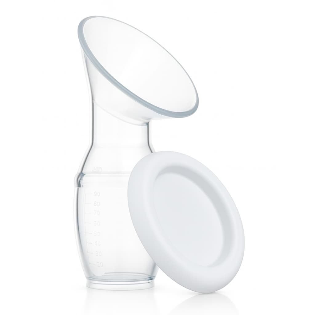 Copo Extrator / Coletor de Leite Materno em Silicone BPA-Free Tampa Segura, Higiene e Conforto