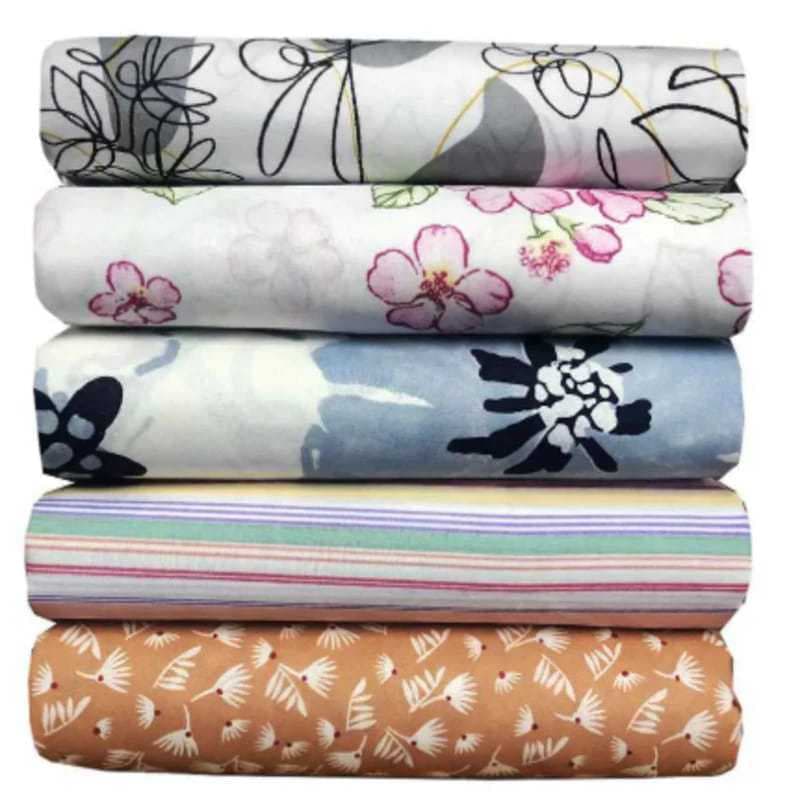 Kit 5 Lençol Casal Queen Estampado com Elástico Avulso Pacote Com 5 Lençóis Estampas Sortidas