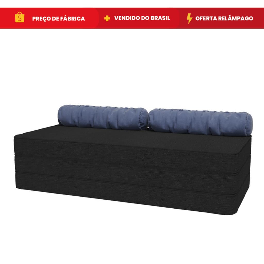 Puff Colchão Casal 3 em 1 Sofá Colchonete Multiuso Sala Quarto Dobrável - Móveis Bonatto