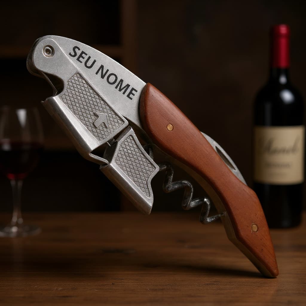 Saca-rolhas Abridor De Vinho E Garrafas Profissional Garbo Personalizado Nome a laser