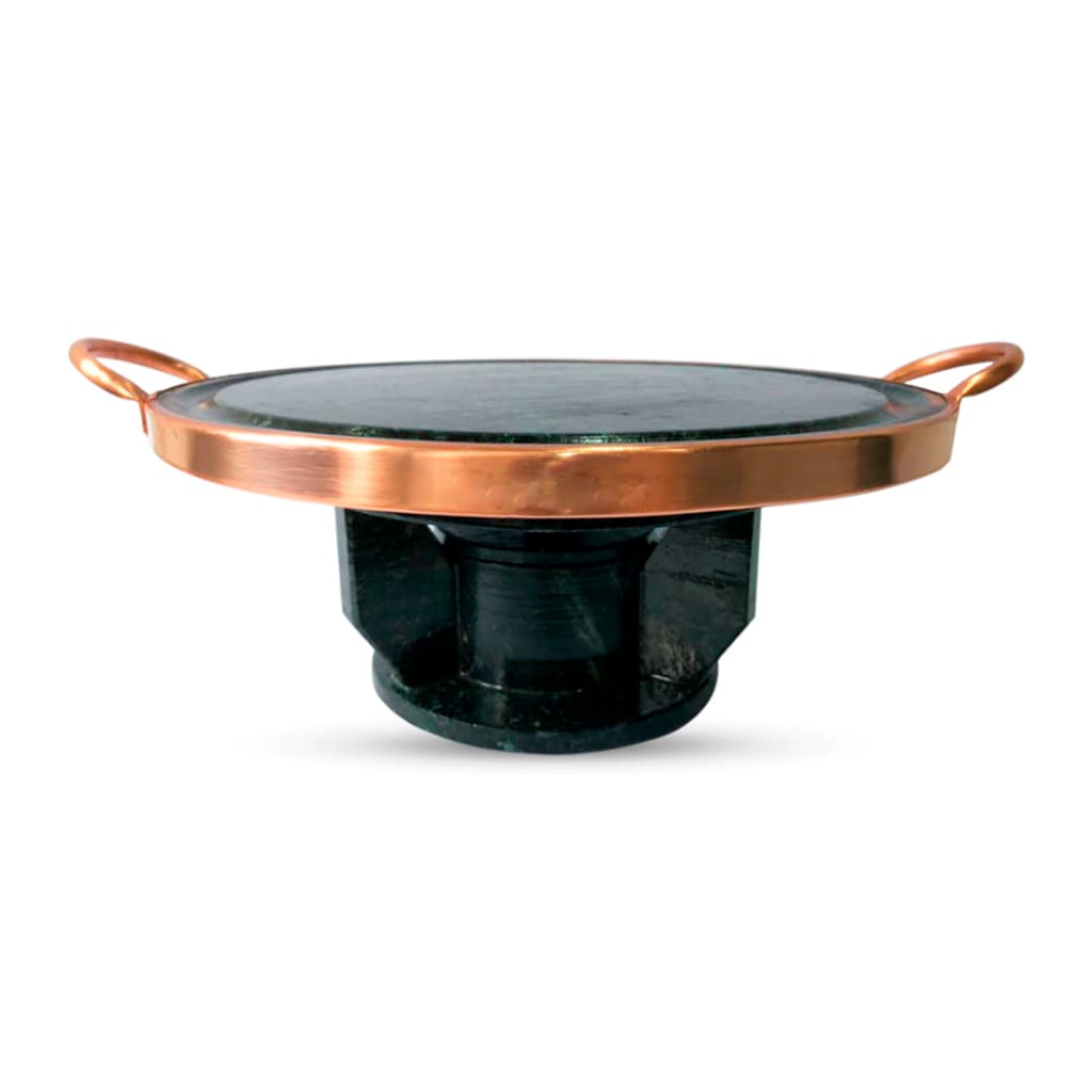 Fondue De Pedra Sabão Grande 37 cm Assar Carnes Não Gruda Nadinha