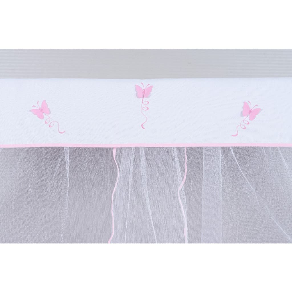 MOSQUITEIRO ( CORTINADO) PARA BERÇO AMERICANO BEBÊ -VÁRIAS CORES BORDADO BORBOLETAS -MENINA DELICADO