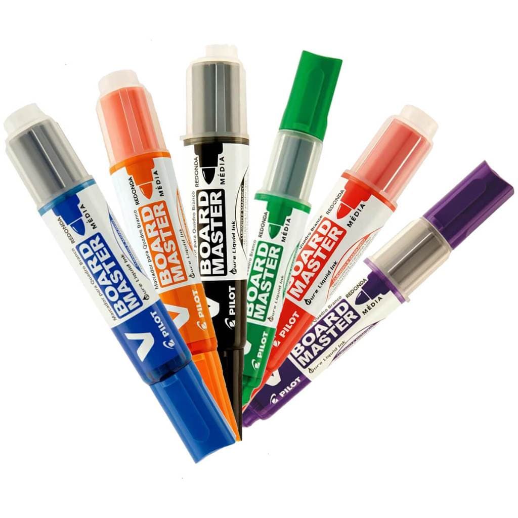 Kit Canetas Marcador de Quadro Branco V-Board Master Pilot 6 Cores