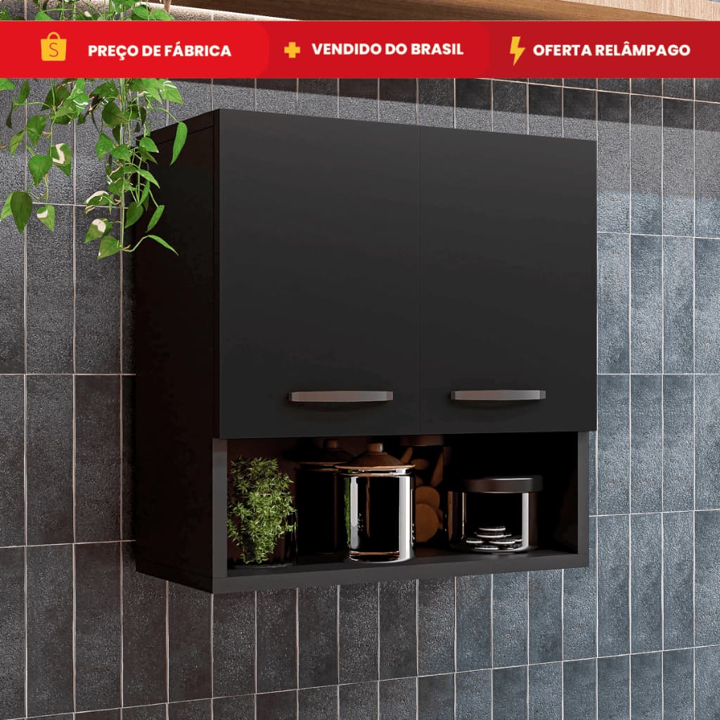 Armário 2 Portas Suspenso Aéreo Multiuso Bonatto Móveis