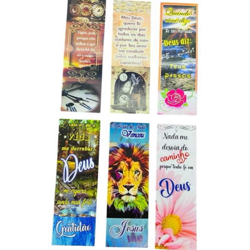 60 Marca Páginas com Mensagens Bíblicas