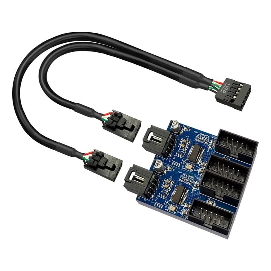 Extensor de USB 2.0 1 para 4 Placa Mãe HUB USB 9 Pinos