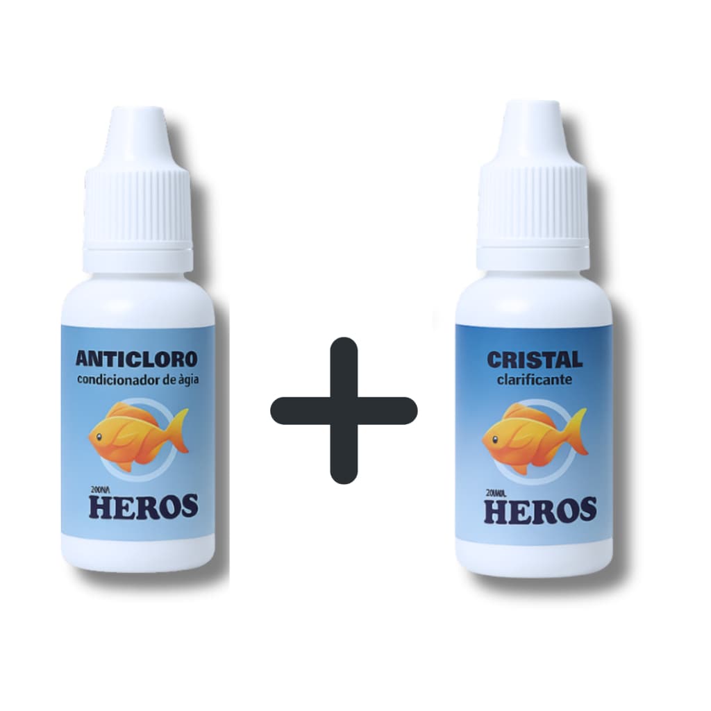 Kit Condicionador Anticloro 20ml + Clarificante Cristal 20ml - Água Cristalina e Peixes Saudáveis