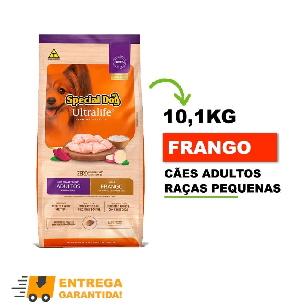 Ração Natural Special Dog Ultralife Adultos Raças Pequenas Sabor Frango 10,1kg-Envio Rápido
